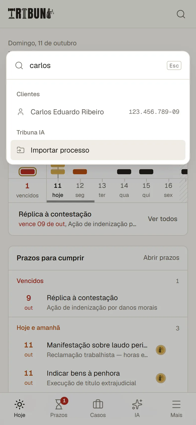 Busca rápida no celular encontrando o cliente pelo nome